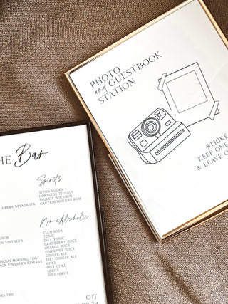 Bar, Photobooth, Gift/Card Wedding - Digital Download with Frame Rental Option - 5X7, 8X10
